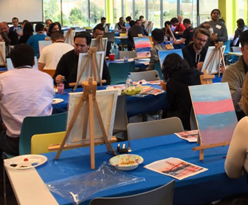 company employees painting