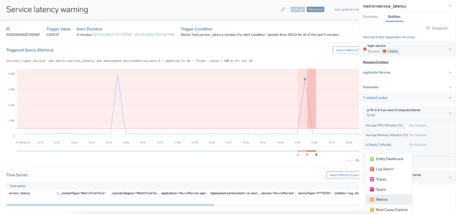 Service Latency Warning